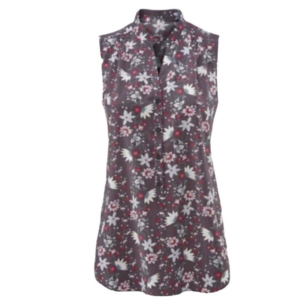 CAbi Plaza 5210 Fiesta Floral V Neck sz small preppy - Picture 3 of 5
